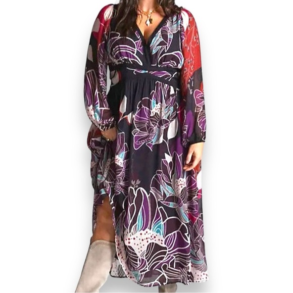 Anthropologie Let Me Be Floral Midi Maxi Dress Size Small - Picture 1 of 12